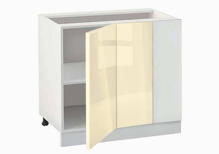 Ντουλάπι κουζίνας επιδαπέδιο γωνιακό 100εκ. Ivory, No 1001 MDF, κωδ. 1219922626, Genomax